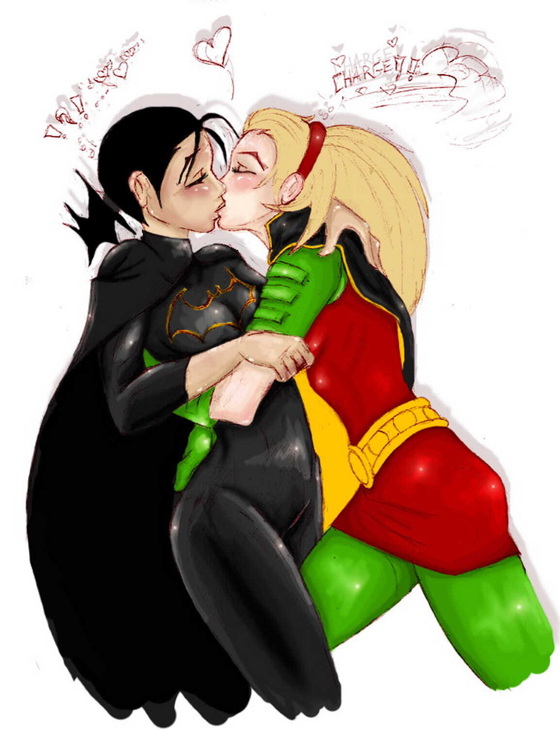 Robin and Batgirl Female Only Interracial Yuri