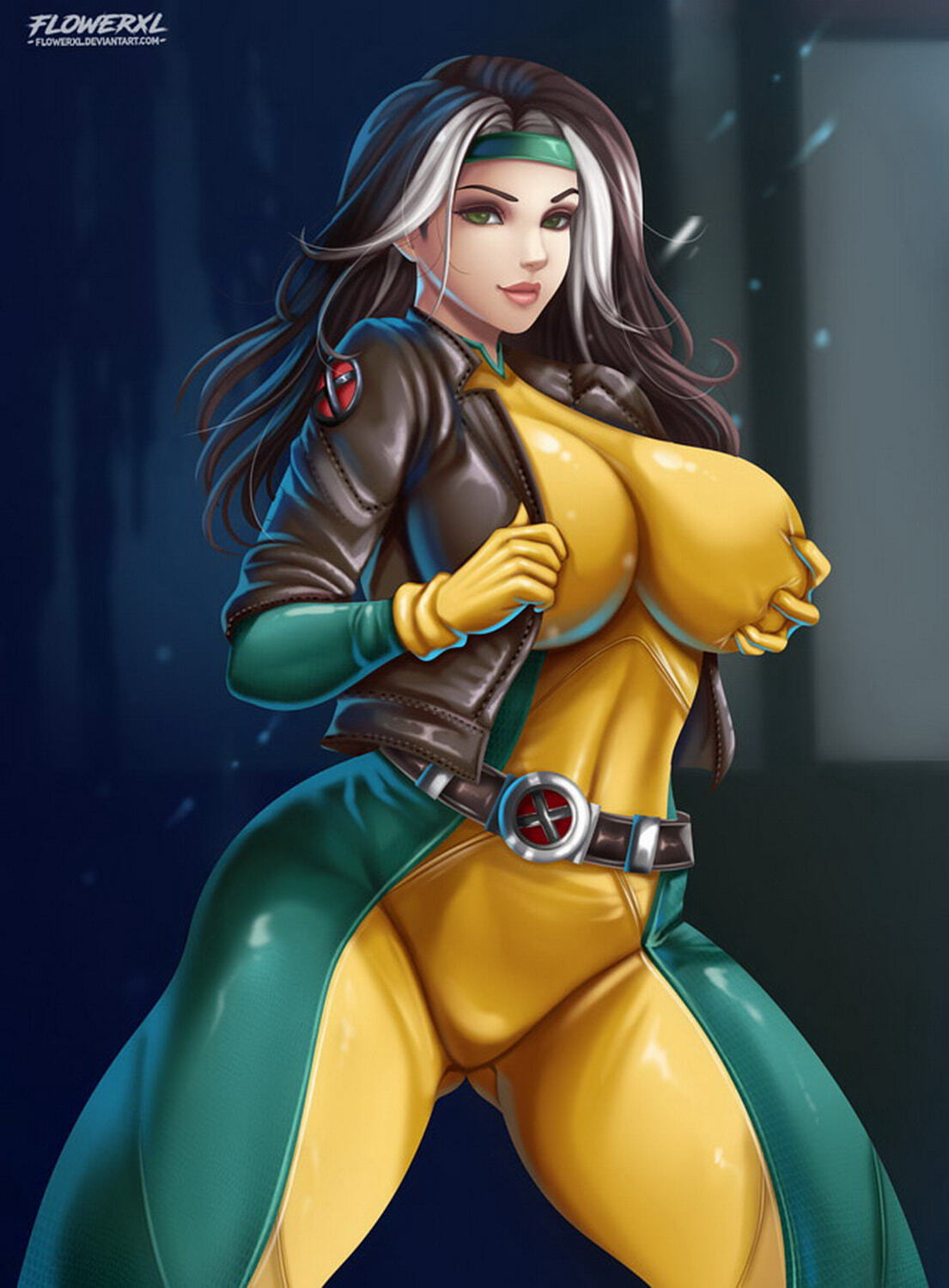 Rogue (X-Men) Solo Tits Big Breast Female Only Underwear Panties