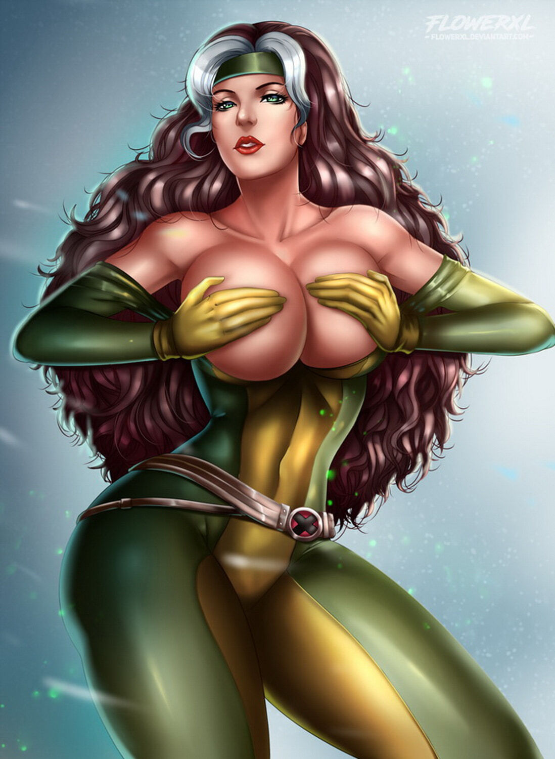 Rogue (X-Men) Tits Female Only Solo Big Breast