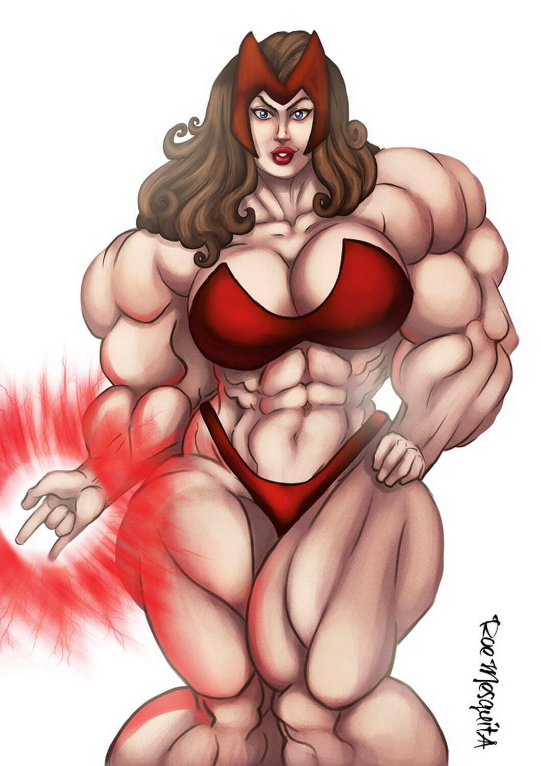 Scarlet Witch Muscle Muscular Female Lips Muscular Solo Tits