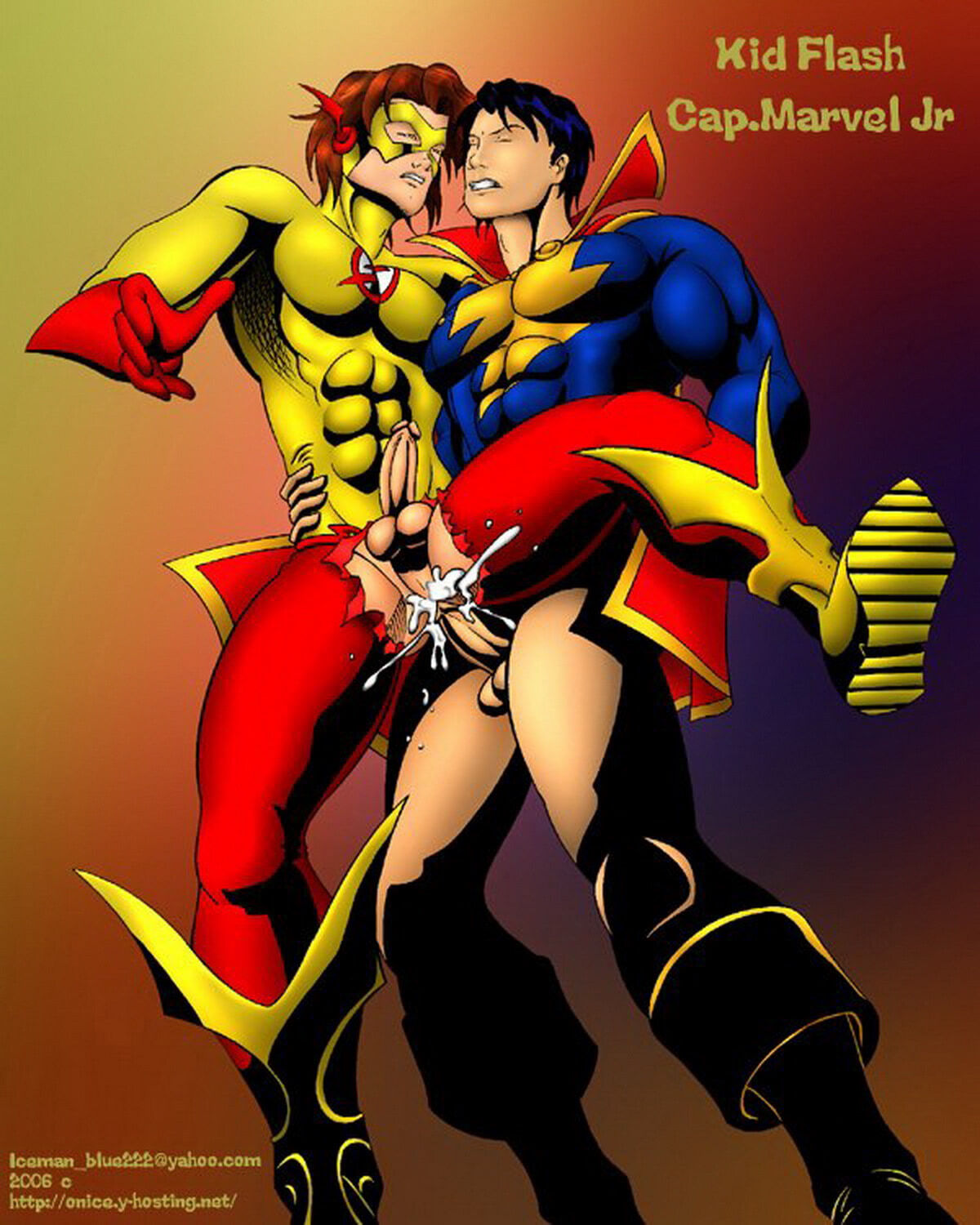 Shazam and Captain Marvel Jr. Gay Sex Anal Penetration Orgasm Face