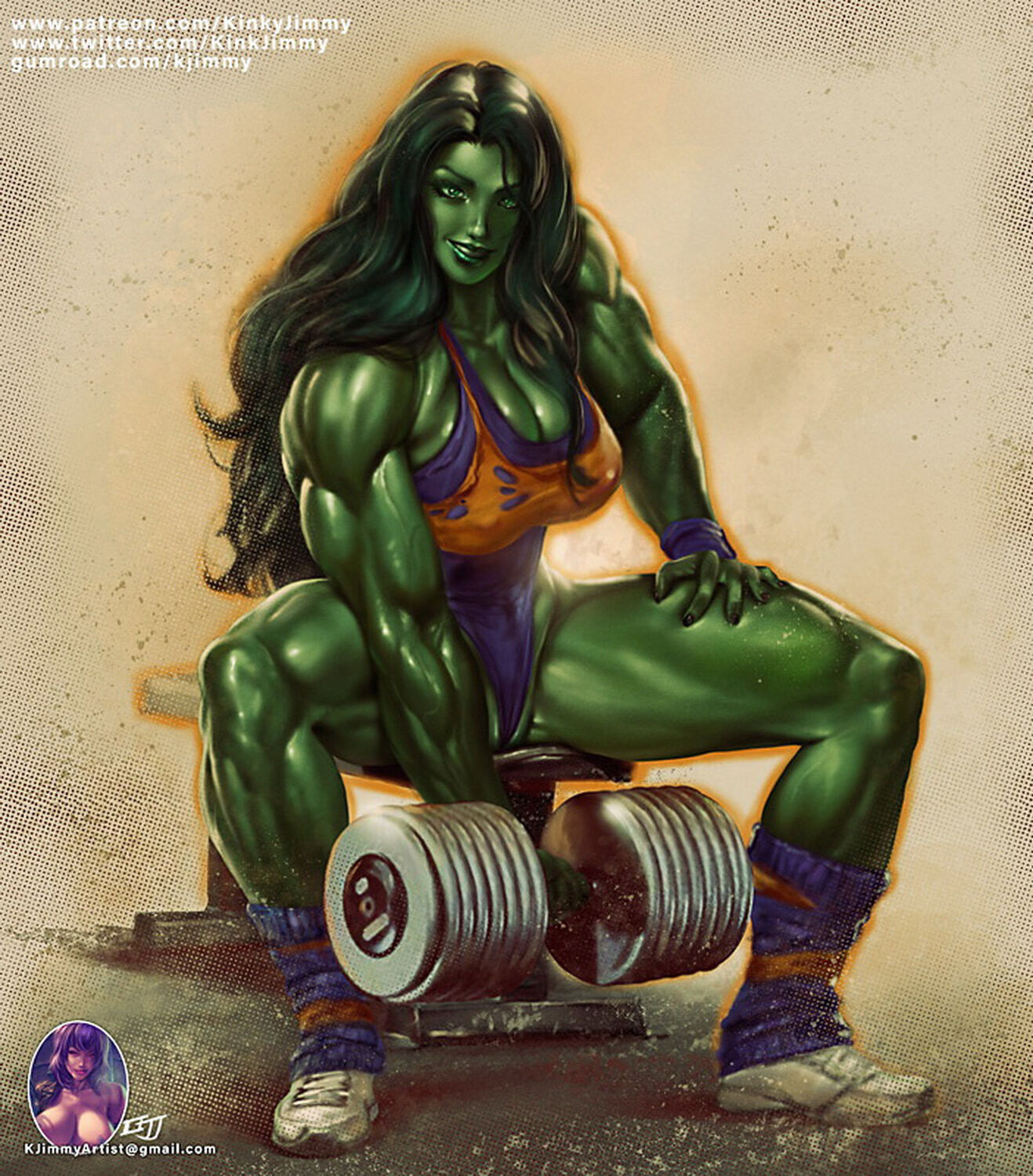 She-Hulk Female Only Superheroine Solo Big Breast Muscle