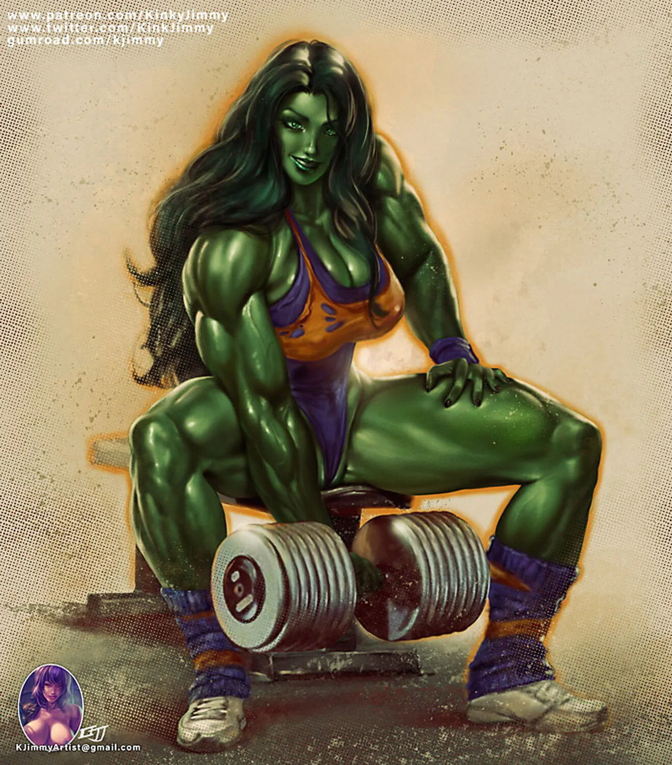 She-Hulk Female Only Superheroine Solo Big Breast Muscle