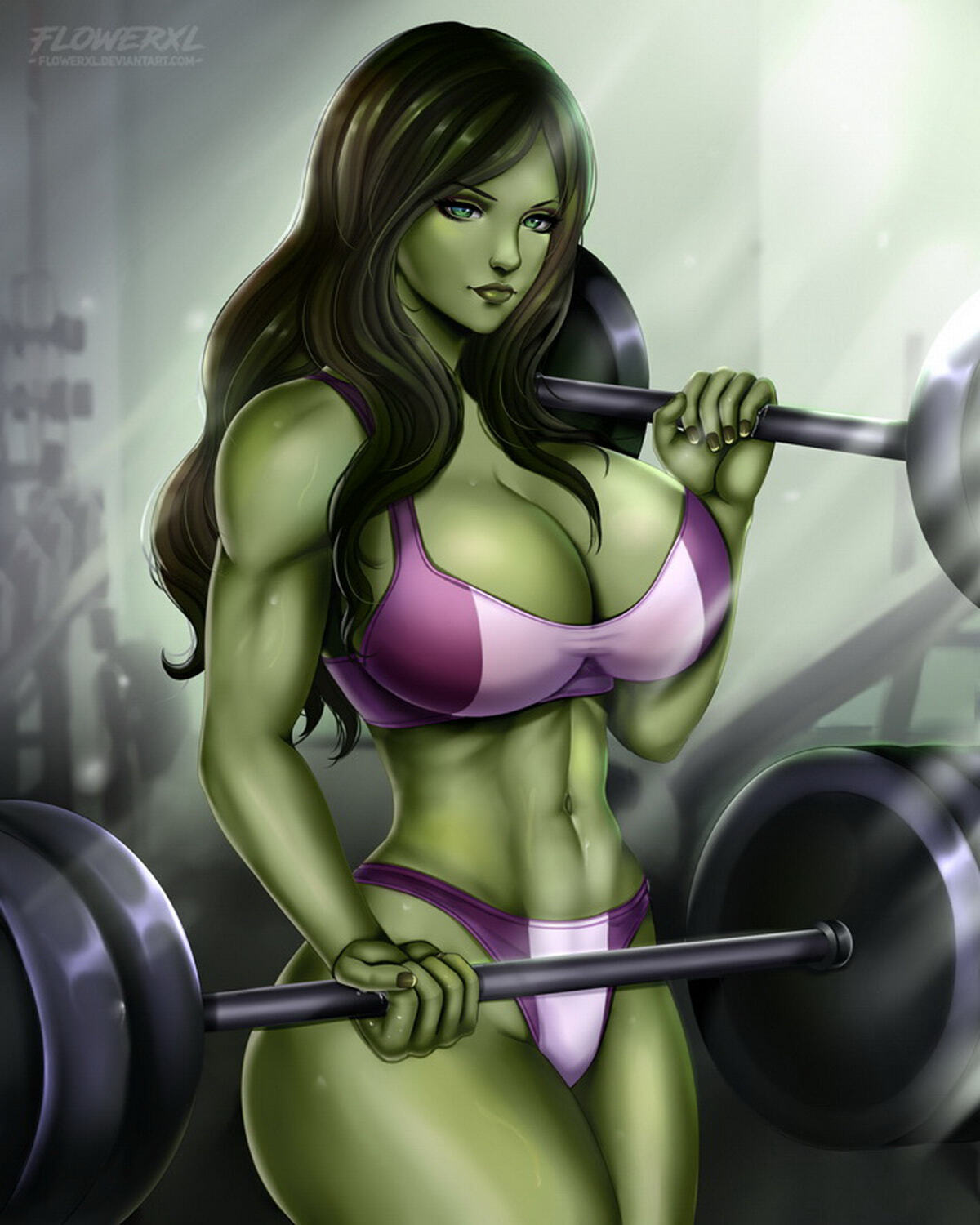 She-Hulk Muscular Female Muscular Tits Female Only Solo Muscle