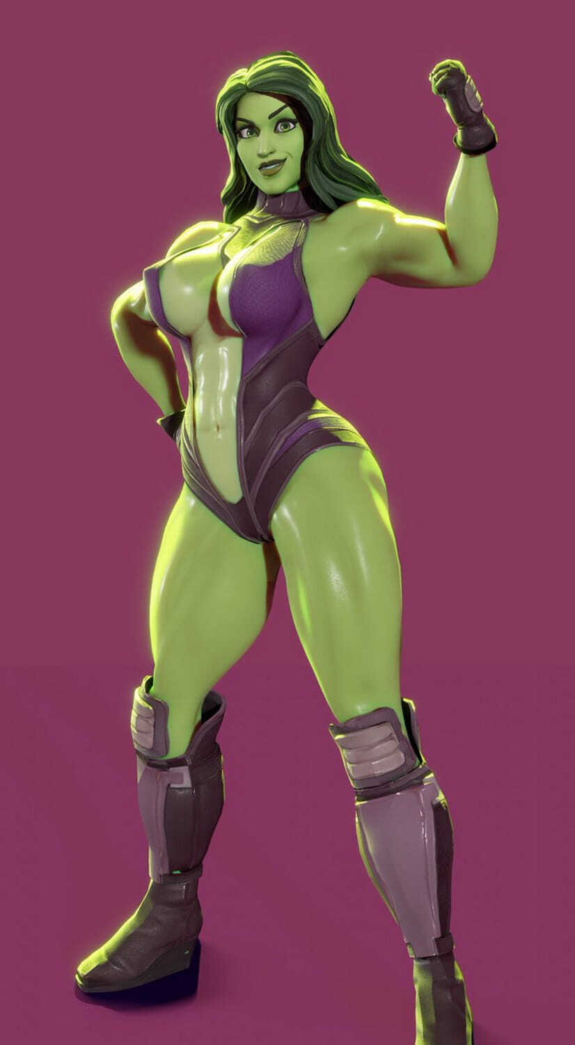 She-Hulk Solo Female Only Muscular Female Tits Muscle Muscular Legs