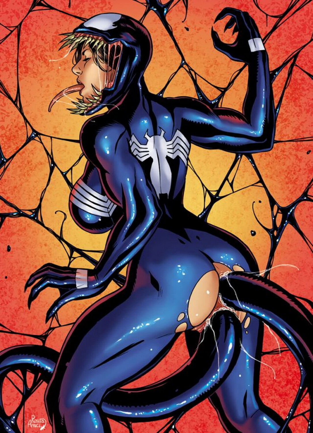 She-Venom and Symbiote Double Penetration Tentacle Penetration