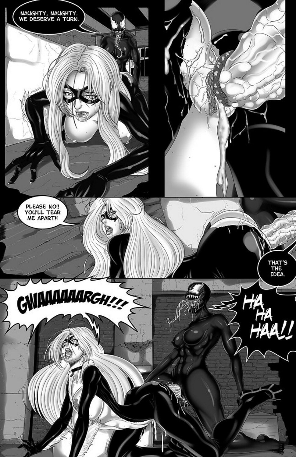 Black Cat Muscular Futanari