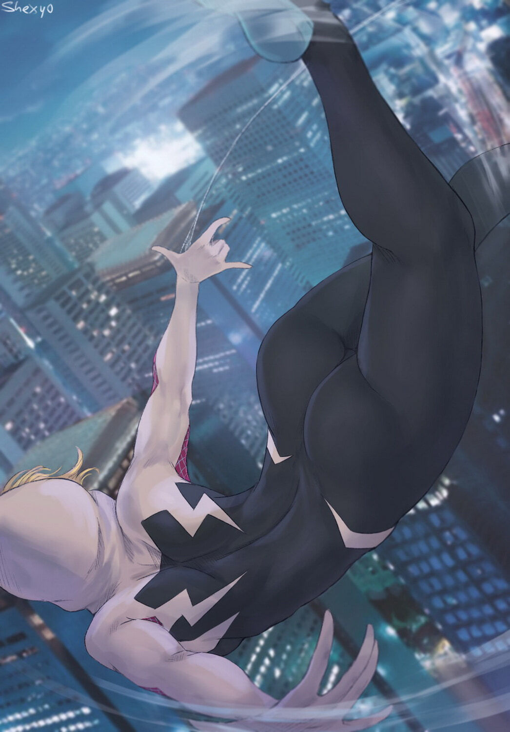 Spider-Gwen and Gwen Stacy Big Breast Female Only Superheroine