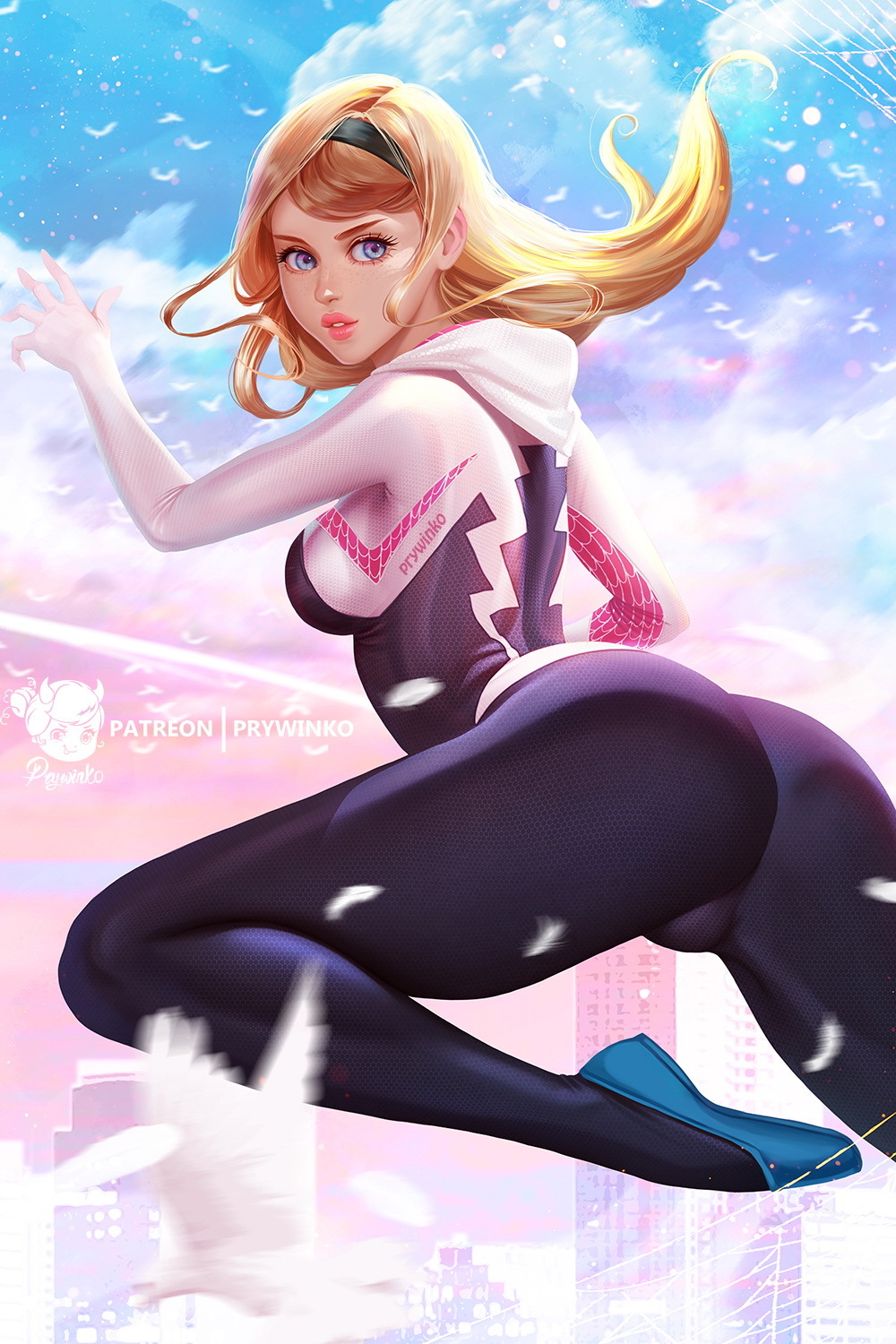 Spider-Gwen and Gwen Stacy Female Only Blonde Solo