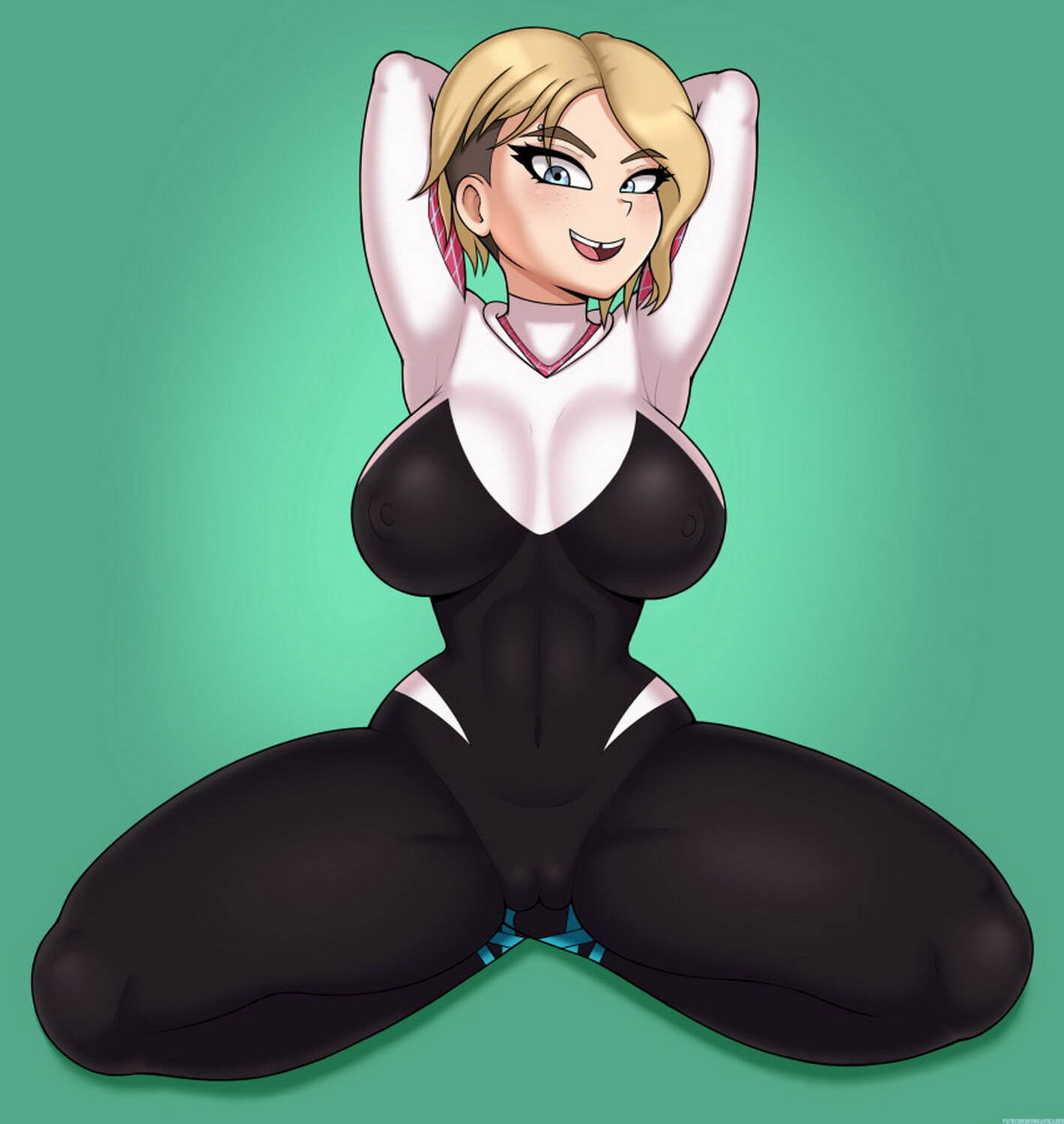 Spider-Gwen and Gwen Stacy Solo Tits Big Breast Female Only