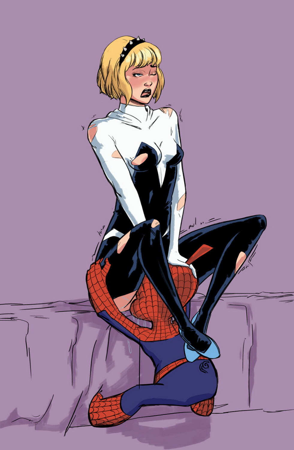 Spider-Ham and Gwen Stacy Oral Sex Cunnilingus