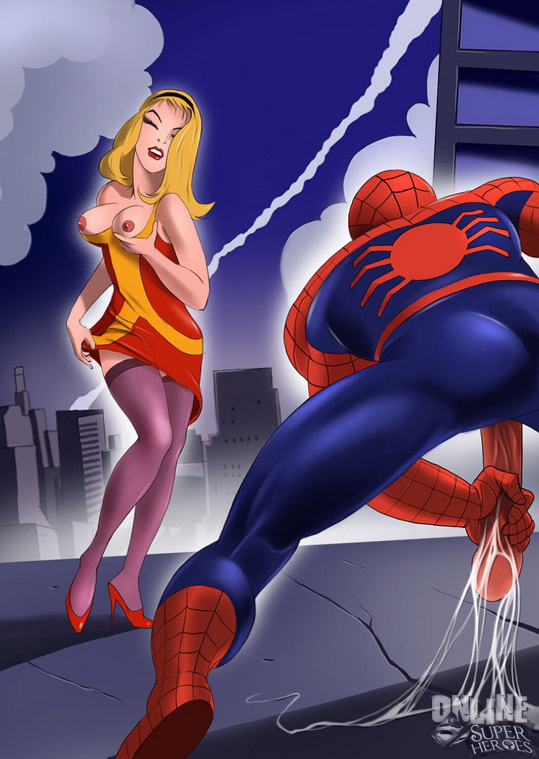 Spider-Man and Gwen Stacy Penis Nipples