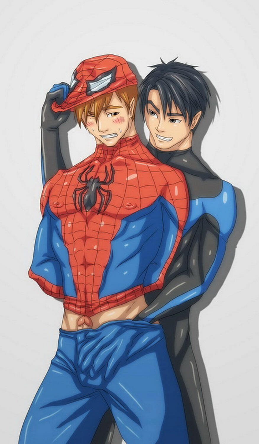 Spider-Man and Nightwing Handjob Gay