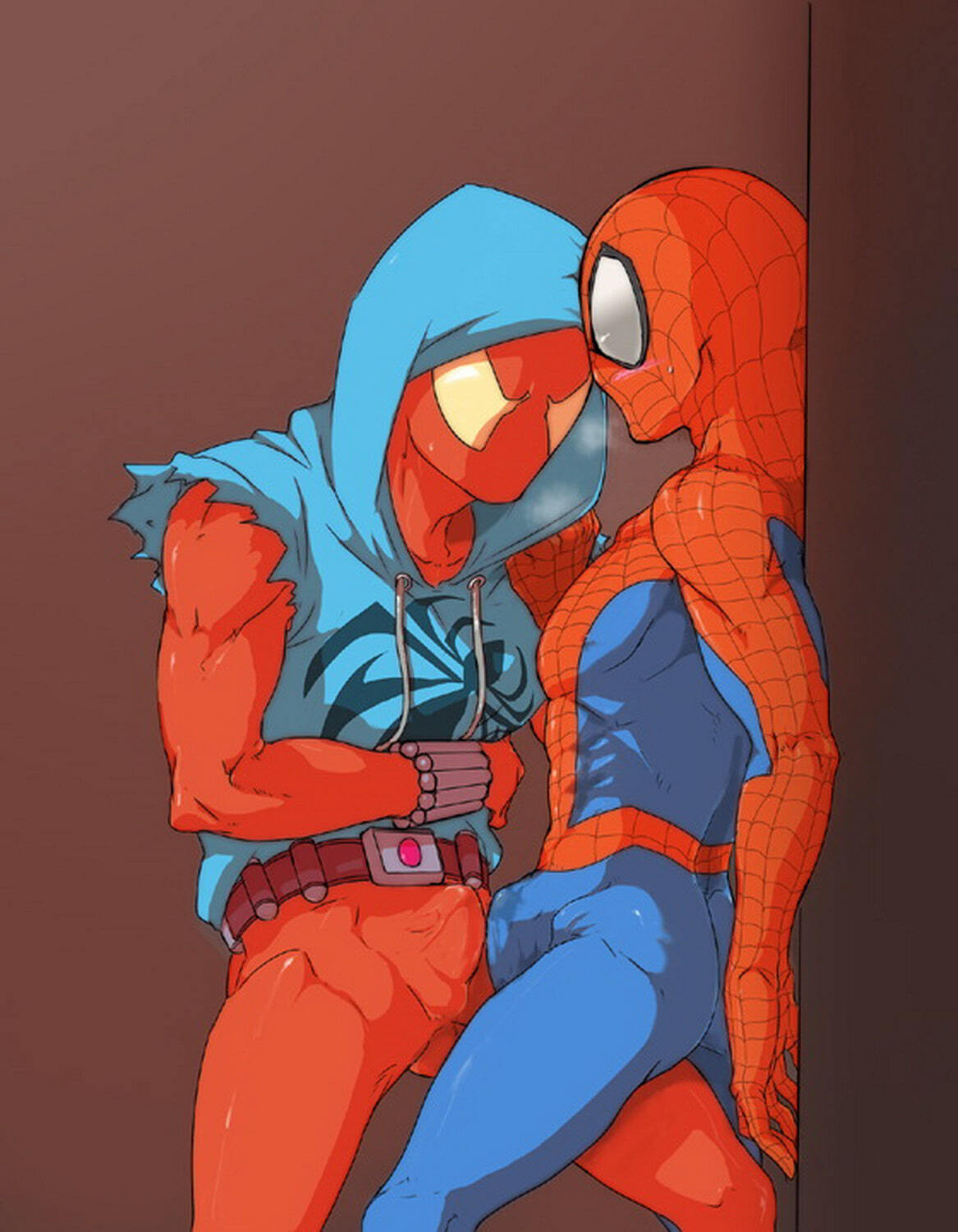 Spider-Man and Peter Parker Erect Penis Gay