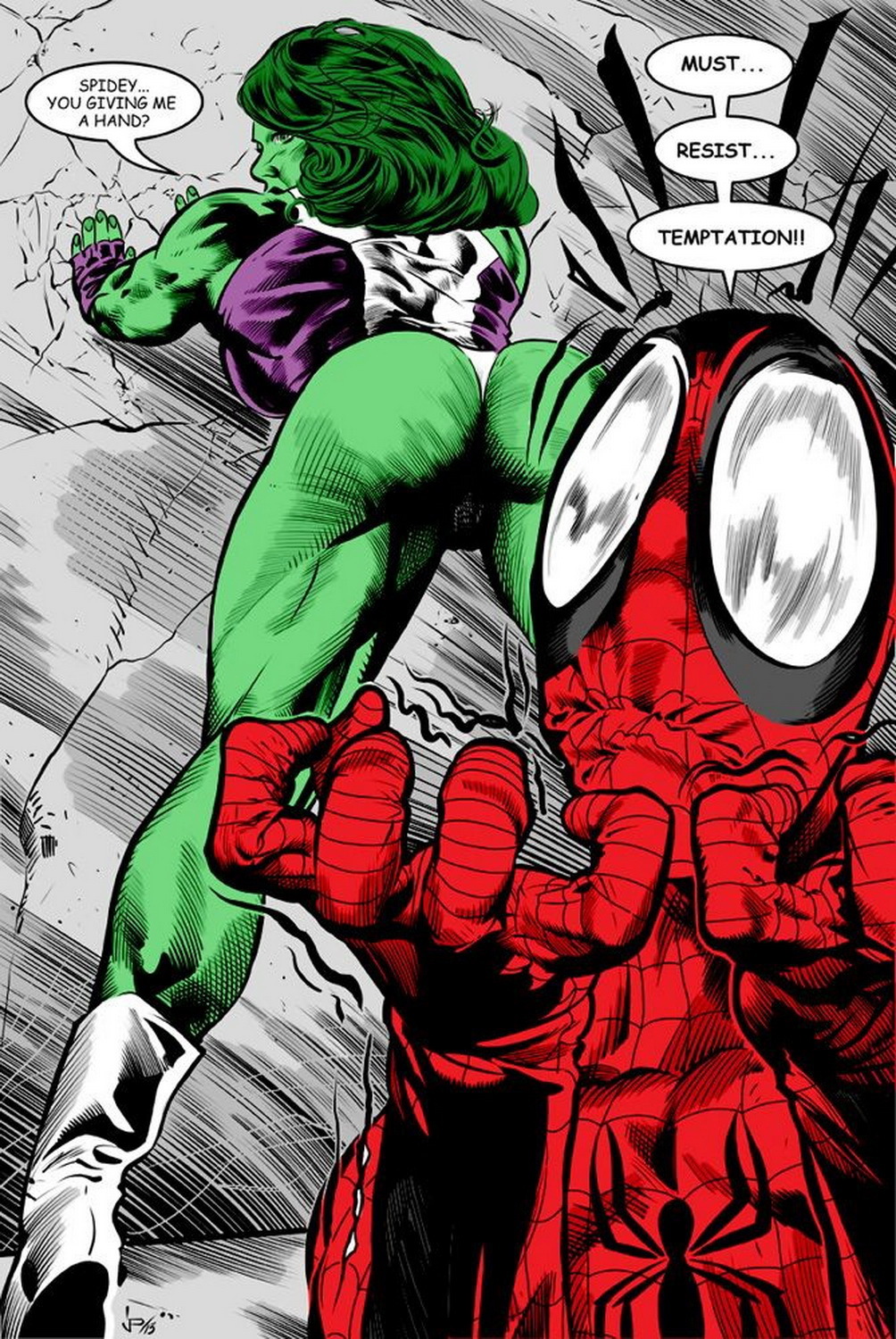 Spider-Man and She-Hulk Huge Butt Thick Ass Dat Ass Fat Ass