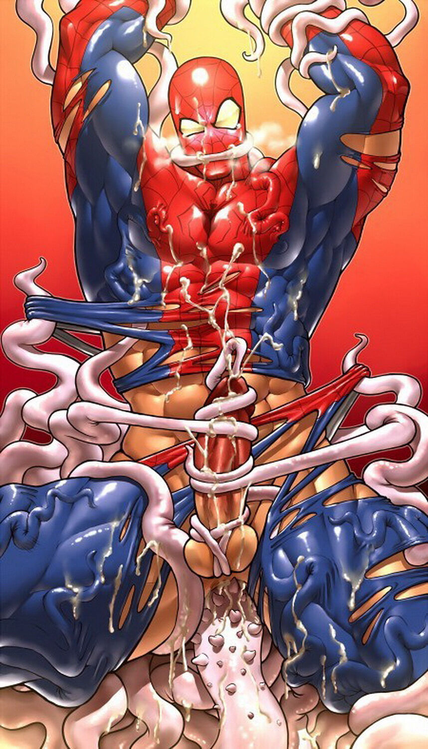 Spider-Man Forced Cum Tentacle Muscle Cumshot Penis Gay Anal Sex