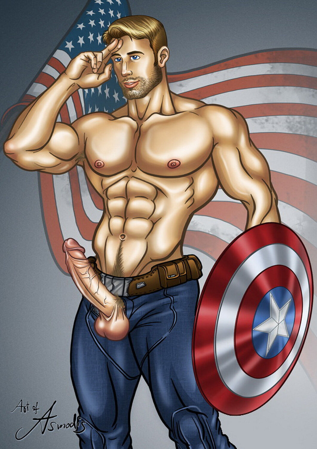 Steve Rogers and Captain America Muscular Blonde Armpit Fetish