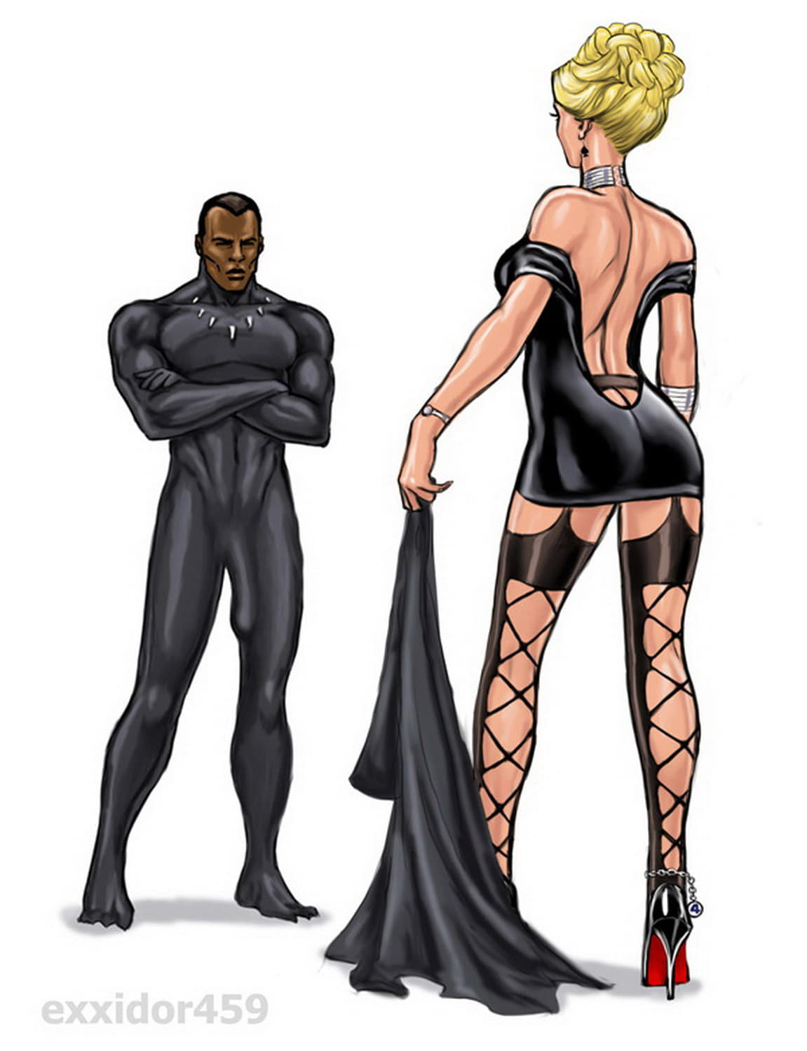 Sue Storm and T’Challa Interracial Cuckold Blonde