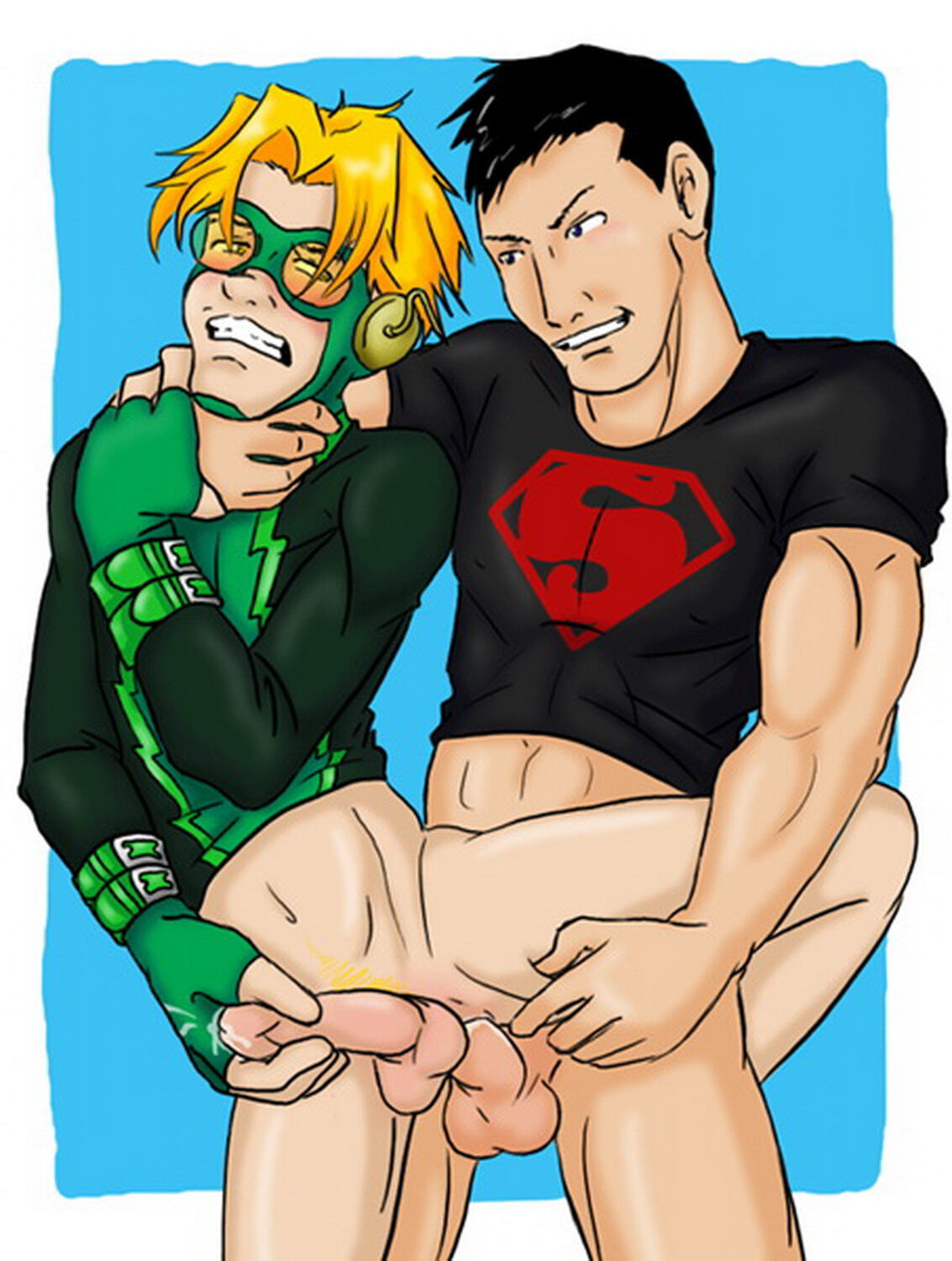 Superboy and Inertia Gay Pubic Hair Cum