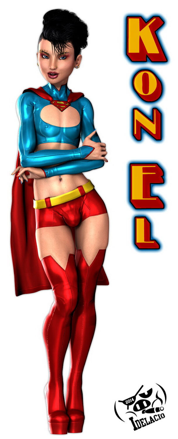 Superboy and Supergirl Latex Solo Femboy Piercing Crossdressing