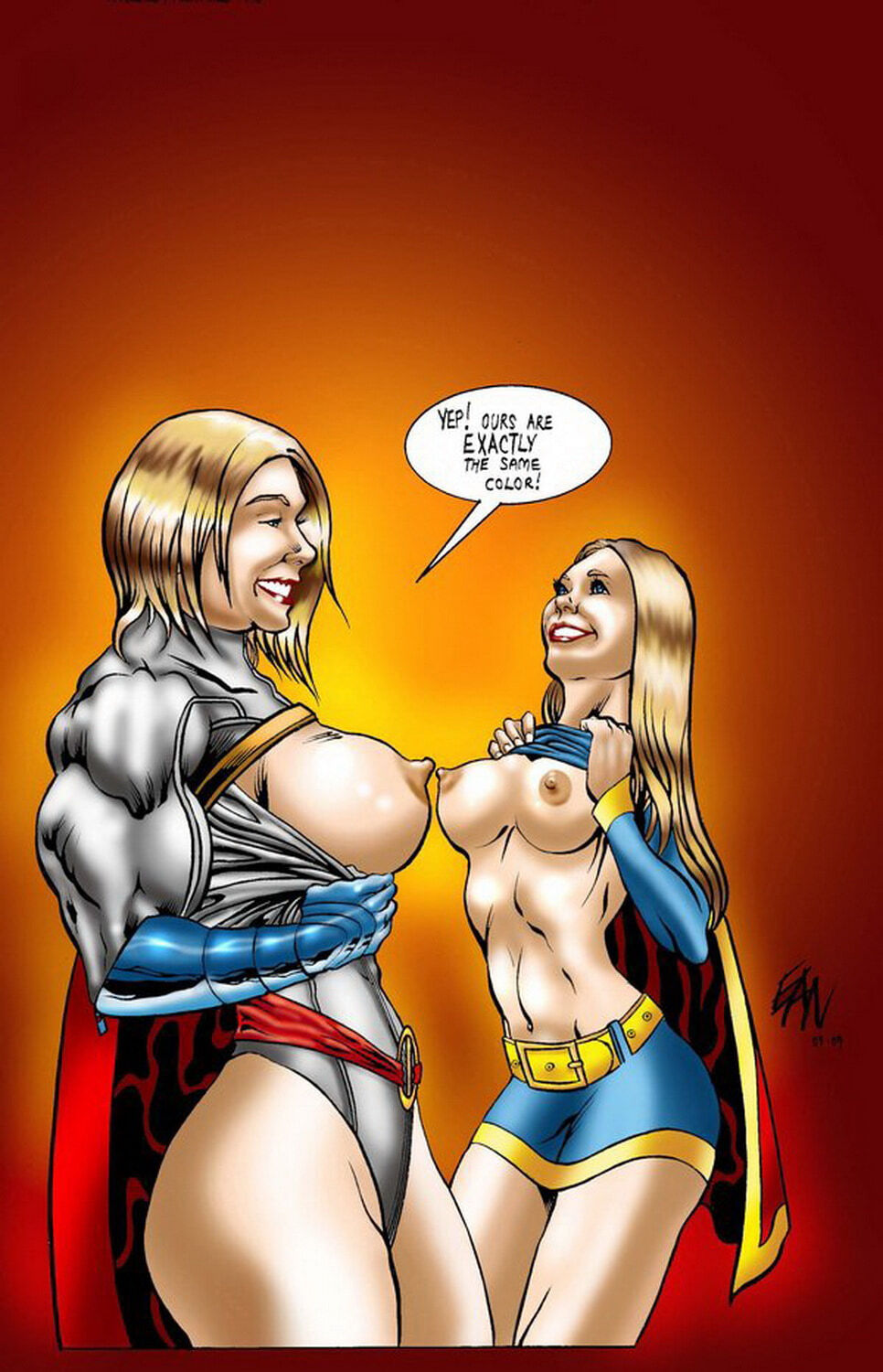 Supergirl and Power Girl Yuri