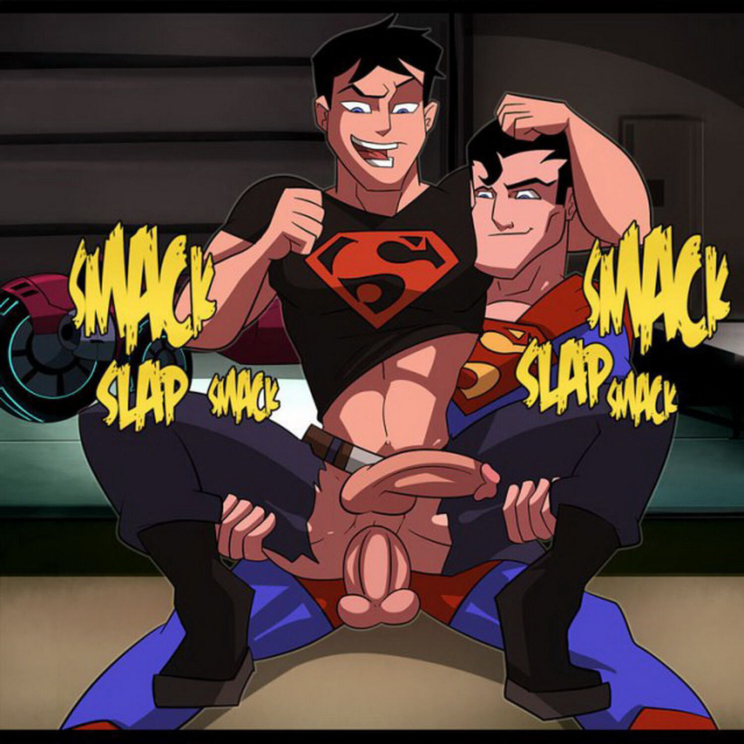 Superman and Superboy Reverse Cowgirl Anal Penetration Penis