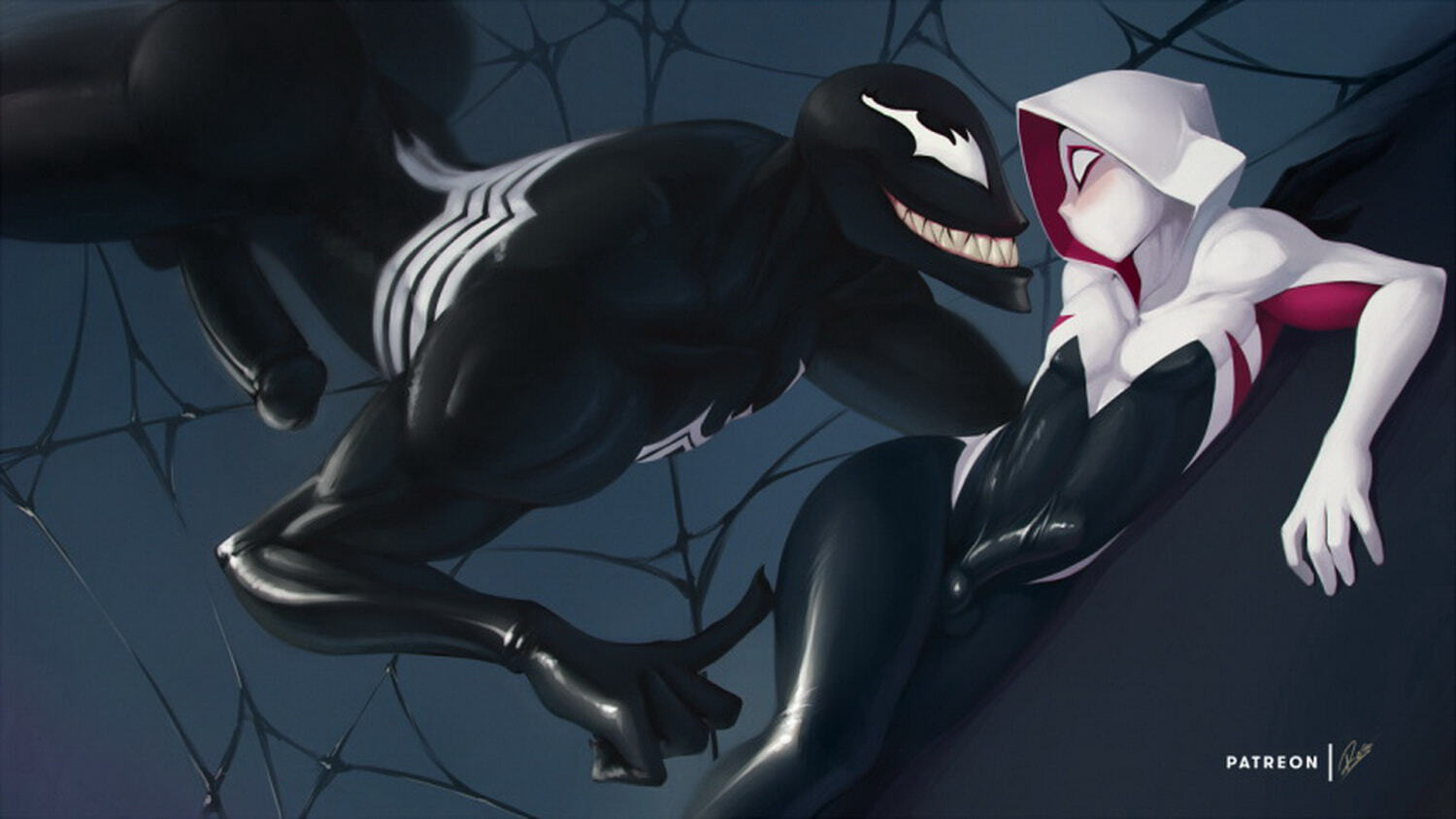 Symbiote and Spider-Gwen Penis