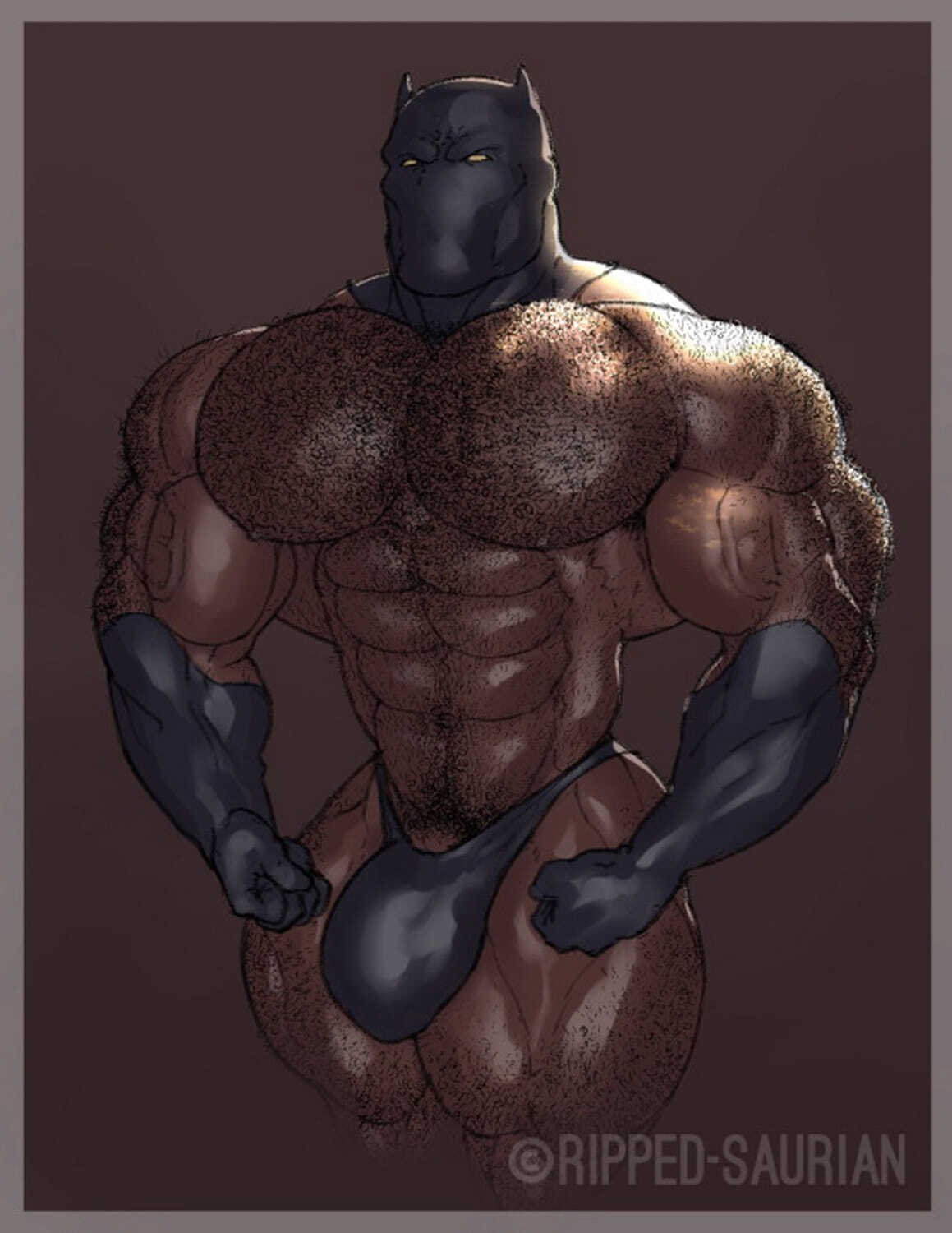 T’Challa and Black Panther (Marvel) Muscle Dark Skin Muscular