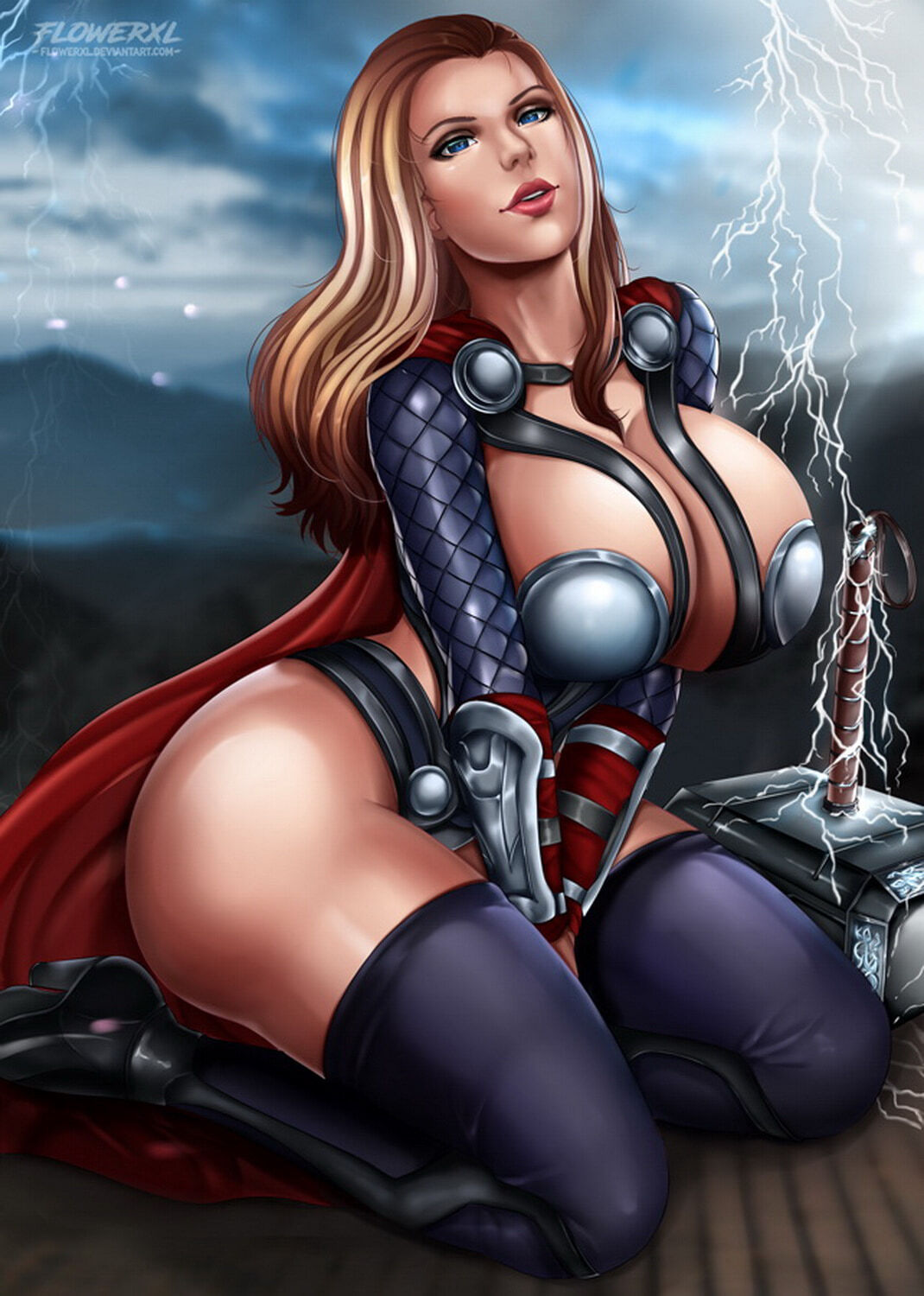 Thor Female Only Tits Blonde Solo