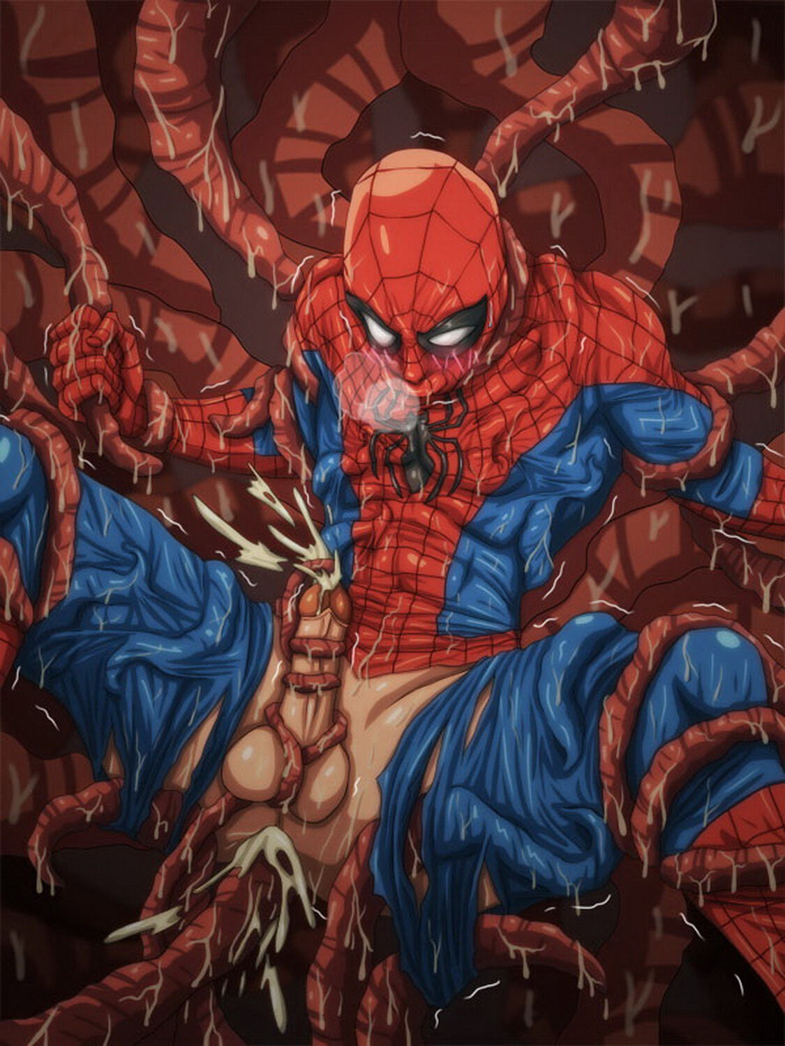 Venom and Spider-Man Anal Sex Penis Gay Tentacle Cum