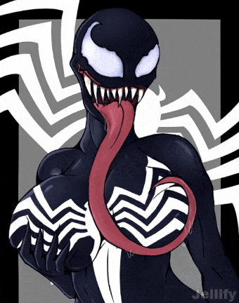She-Venom Breast Licking