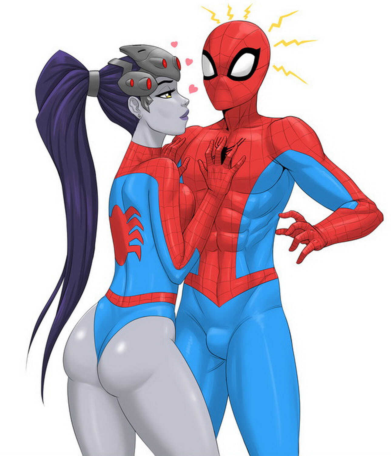 Widowmaker and Peter Parker Curvy Superhero Thick Ass Thicc Legs