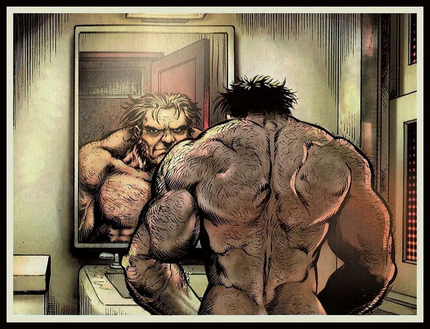 Wolverine (X-Men) and James Howlett Nude Muscle Hairy Solo