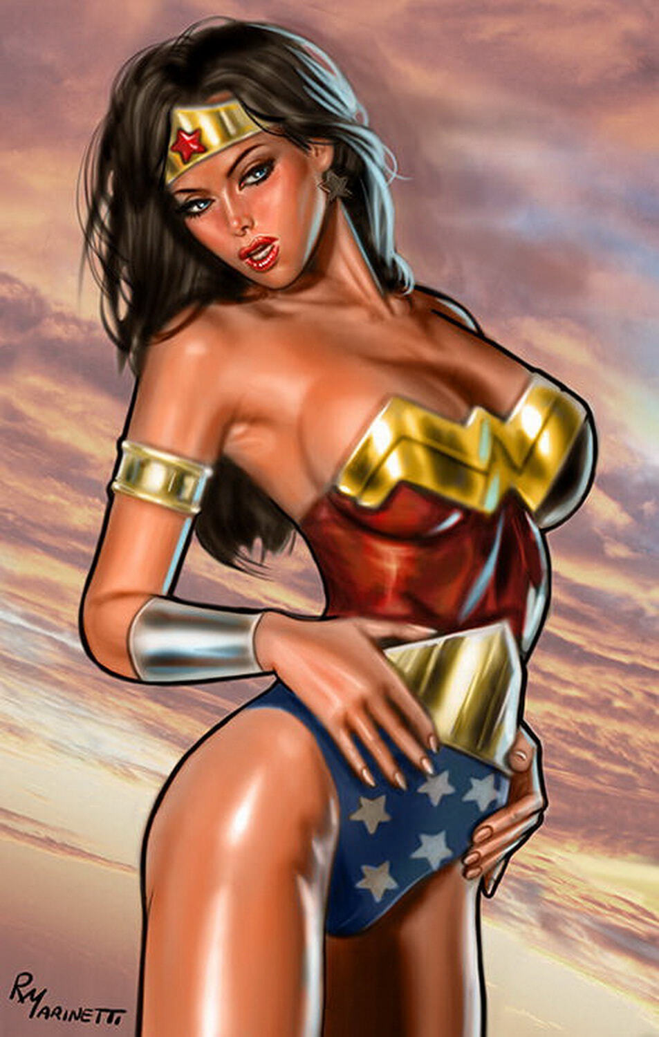 Wonder Woman and Diana Prince Armpit Fetish Big Breast Tits Busty