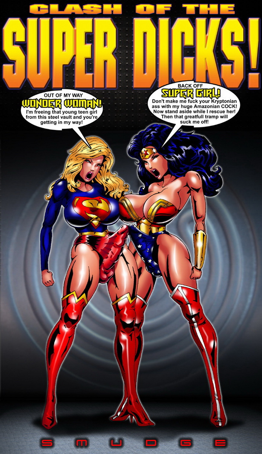 Wonder Woman and Diana Prince Futa Only Superhero Intersex Tits