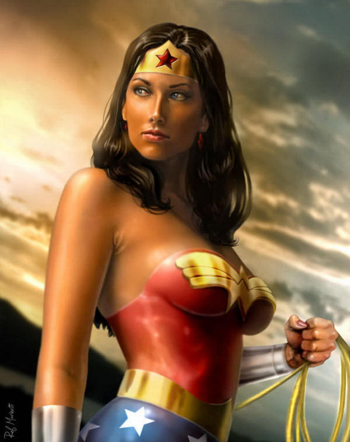 Wonder Woman and Diana Prince Superheroine Female Only Tits Solo