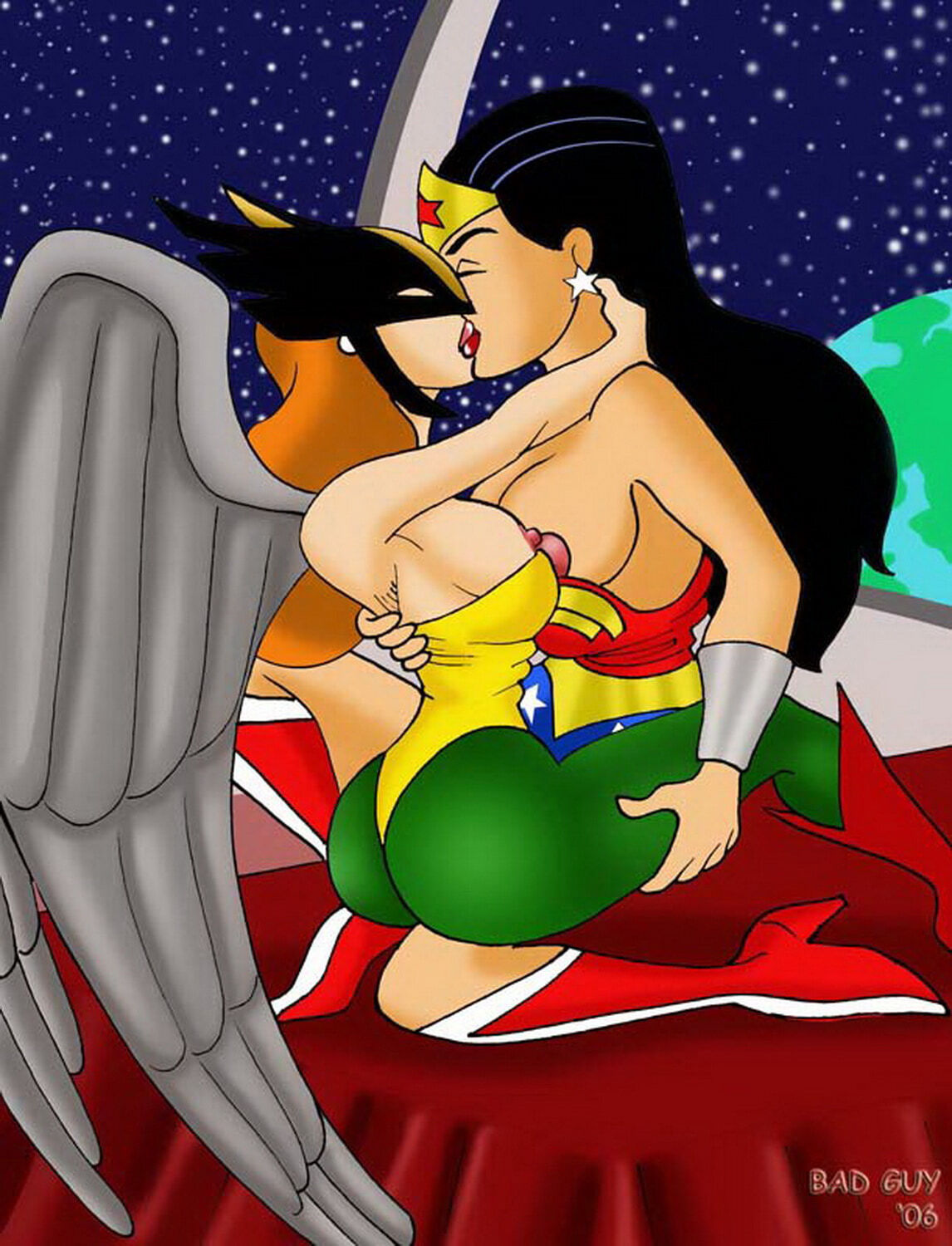 Wonder Woman and Hawkgirl Female Only Yuri