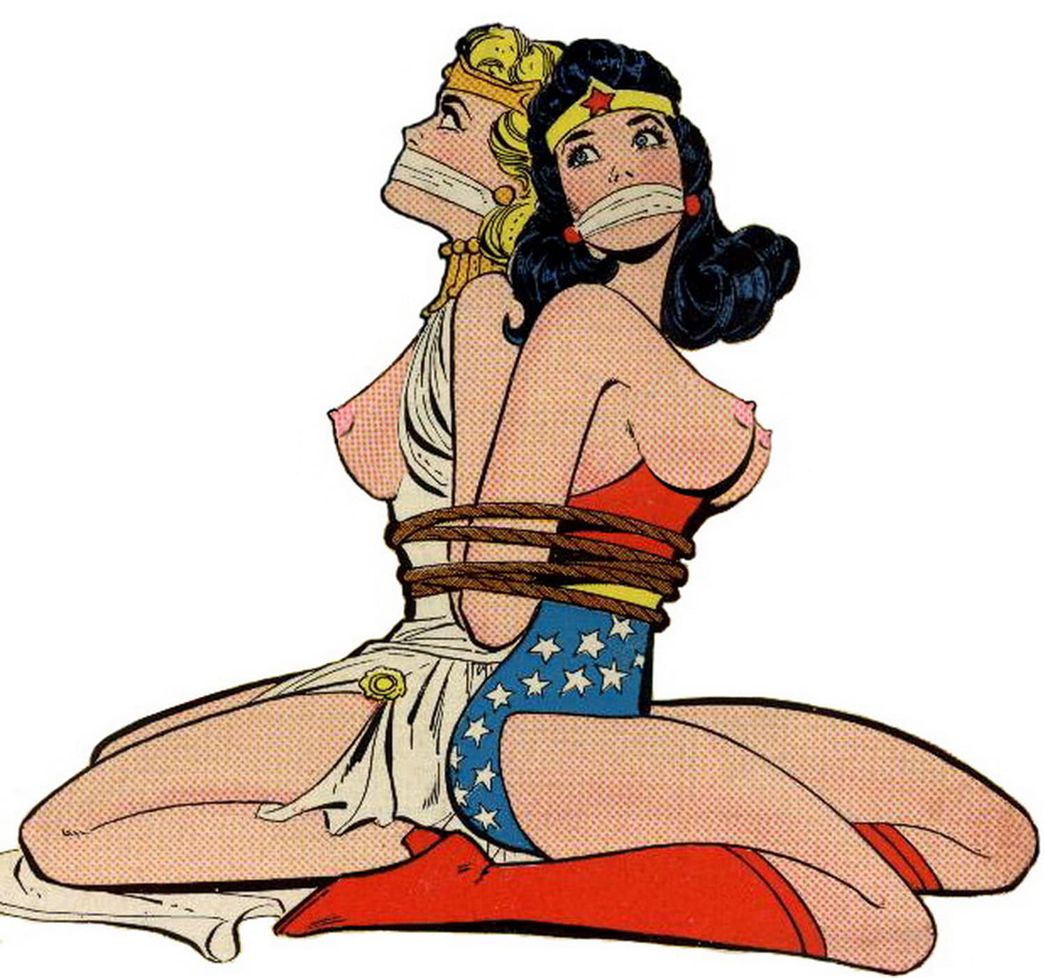 Wonder Woman and Hippolyta Gagged Gag Bondage