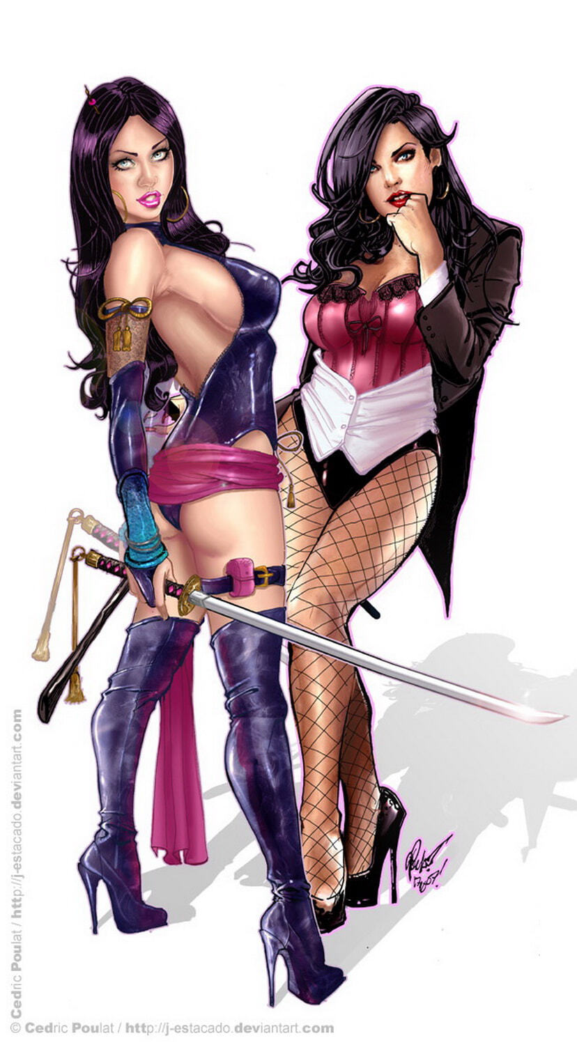 Zatanna Zatara and Betsy Braddock Curvy Big Breast Female Only Busty